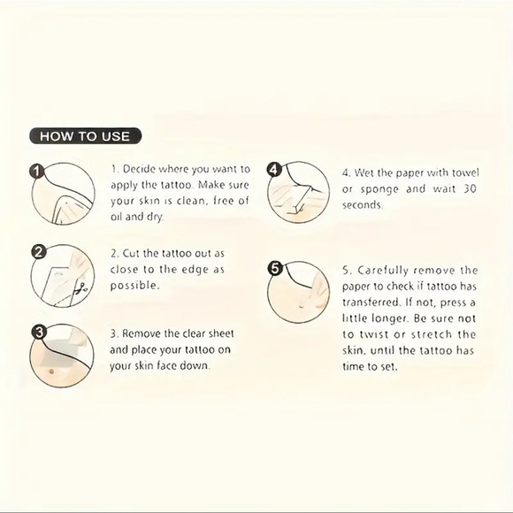 Tattoo Sticker - Temporary Tattoo, Realistic, Long-Lasting Body Art Unisex, NEW - Picture 5 of 5